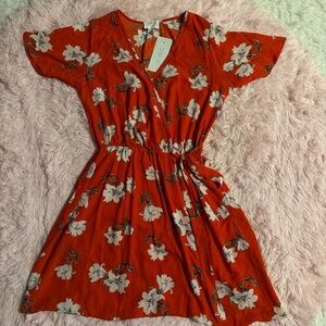 Sienna Sky Orange and White Floral Dress